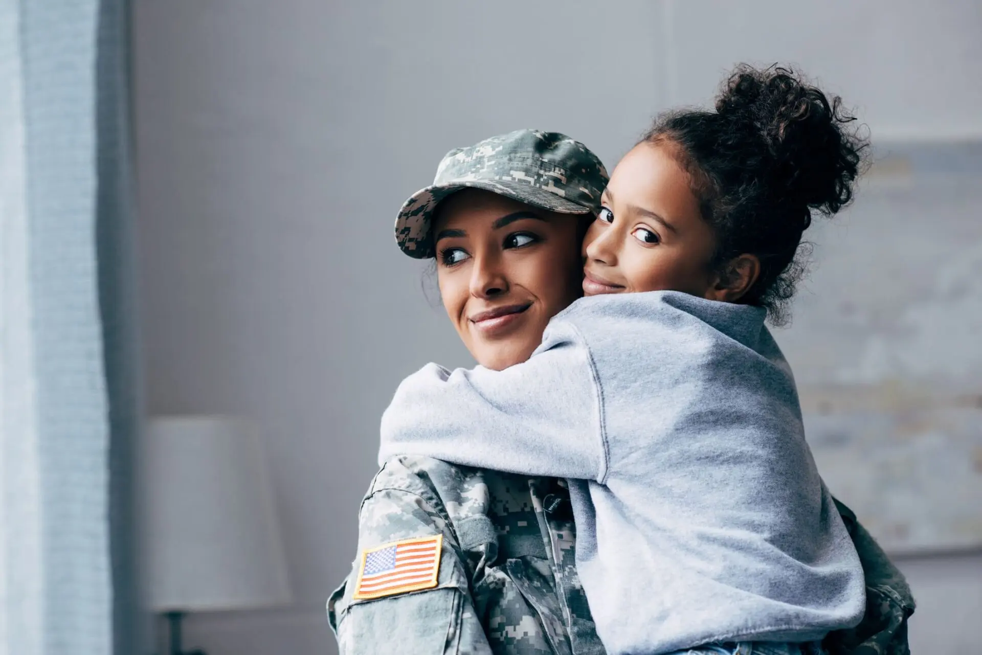 Military mom and daughter